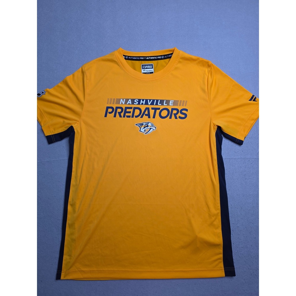 Fanatics Authentic Pro NHL Nashville Predators Ice Hockey Shirt Men Large Yellow